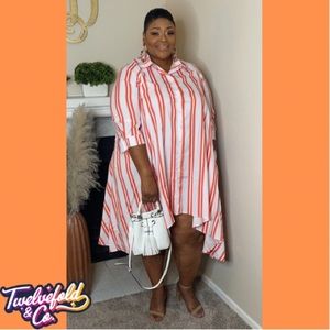 2 for $10‼️ Button Down Striped HiLow Dress